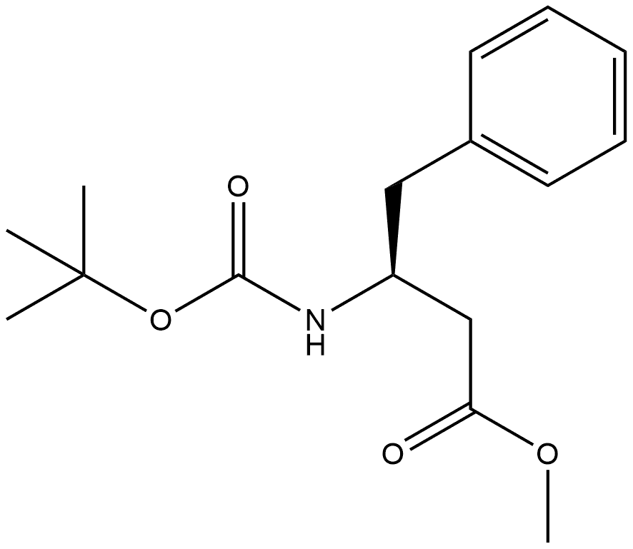 Benzenebutanoic acid, β-[[(1,1-dimethylethoxy)carbonyl]amino]-, methyl ester, (βS)- Structure