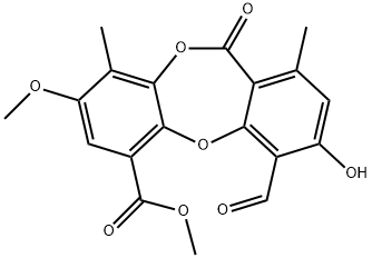 11H-Dibenzo[b,e][1,4]dioxepin-6-carboxylic acid, 4-formyl-3-hydroxy-8-methoxy-1,9-dimethyl-11-oxo-, methyl ester|