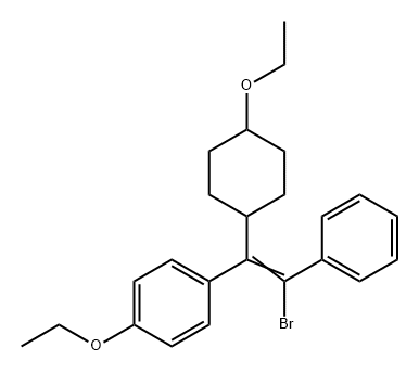 Benzene, 1-[2-bromo-1-(4-ethoxycyclohexyl)-2-phenylethenyl]-4-ethoxy- Structure