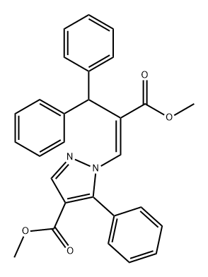 1H-Pyrazole-4-carboxylic acid, 1-[2-(methoxycarbonyl)-3,3-diphenyl-1-propenyl]-5-phenyl-, methyl ester, (E)- (9CI) Struktur