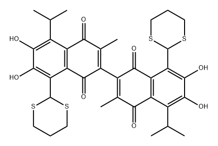 [2,2'-Binaphthalene]-1,1',4,4'-tetrone, 8,8'-bis(1,3-dithian-2-yl)-6,6',7,7'-tetrahydroxy-3,3'-dimethyl-5,5'-bis(1-methylethyl)-