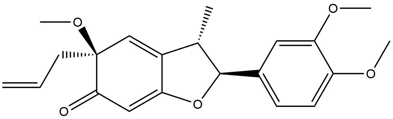 6(2H)-Benzofuranone, 2-(3,4-dimethoxyphenyl)-3,5-dihydro-5-methoxy-3-methyl-5-(2-propenyl)-, [2S-(2α,3β,5α)]- Structure
