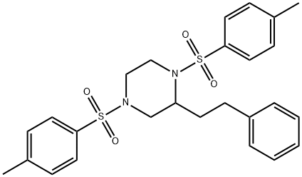 Piperazine, 1,4-bis[(4-methylphenyl)sulfonyl]-2-(2-phenylethyl)- 化学構造式