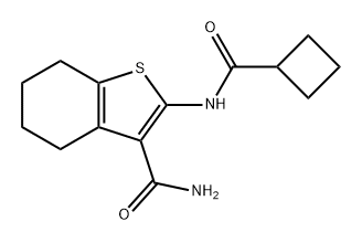 2-(环丁烷甲酰胺基)-4,5,6,7-四氢苯并[B]噻吩-3-甲酰胺, 612829-80-8, 结构式