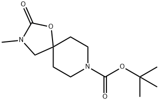 1-Oxa-3,8-diazaspiro[4.5]decane-8-carboxylic acid, 3-methyl-2-oxo-, 1,1-dimethylethyl ester Struktur
