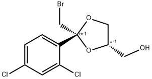 1,3-Dioxolane-4-methanol, 2-(bromomethyl)-2-(2,4-dichlorophenyl)-, (2R,4S)-rel- 结构式
