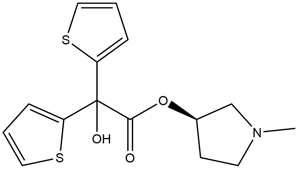 2-Thiopheneacetic acid, α-hydroxy-α-2-thienyl-, (3R)-1-methyl-3-pyrrolidinyl ester Structure