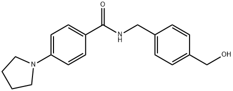 Benzamide, N-[[4-(hydroxymethyl)phenyl]methyl]-4-(1-pyrrolidinyl)- Structure