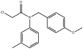 Acetamide, 2-chloro-N-[(4-methoxyphenyl)methyl]-N-(3-methylphenyl)- Structure