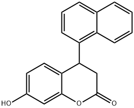 2H-1-Benzopyran-2-one, 3,4-dihydro-7-hydroxy-4-(1-naphthalenyl)- 化学構造式