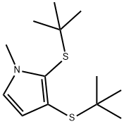1H-Pyrrole, 2,3-bis[(1,1-dimethylethyl)thio]-1-methyl-,62317-64-0,结构式