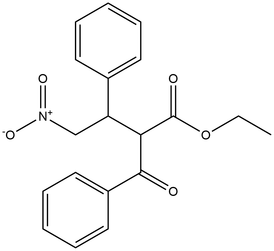 Benzenepropanoic acid, α-benzoyl-β-(nitromethyl)-, ethyl ester Structure