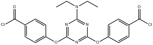 Benzoyl chloride, 4,4'-[[6-(diethylamino)-1,3,5-triazine-2,4-diyl]bis(oxy)]bis- (9CI) Struktur