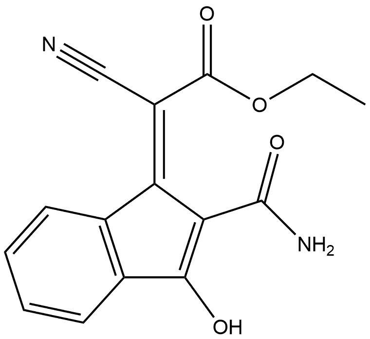 ETHYL 2-(2-CARBAMOYL-3-HYDROXYINDEN-1-YLIDENE)-2-CYANOACETATE 结构式