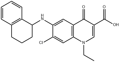 3-Quinolinecarboxylic acid, 7-chloro-1-ethyl-1,4-dihydro-4-oxo-6-[(1,2,3,4-tetrahydro-1-naphthalenyl)amino]-,628313-91-7,结构式