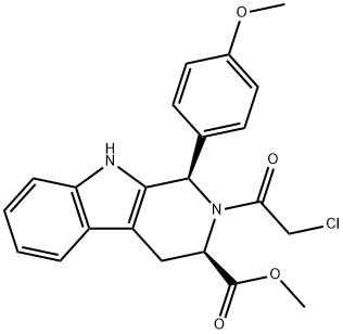 1H-Pyrido[3,4-b]indole-3-carboxylic acid, 2-(2-chloroacetyl)-2,3,4,9-tetrahydro-1-(4-methoxyphenyl)-, methyl ester, (1R,3R)- Structure