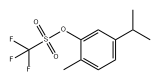 Methanesulfonic acid, 1,1,1-trifluoro-, 2-methyl-5-(1-methylethyl)phenyl ester Structure