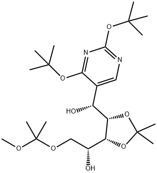 D-Ribitol, 1-C-[2,4-bis(1,1-dimethylethoxy)-5-pyrimidinyl]-5-O-(1-methoxy-1-methylethyl)-2,3-O-(1-methylethylidene)-, (1R)- 结构式