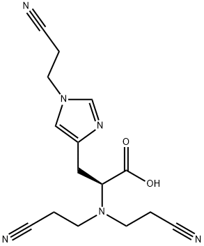 Nα,Nα,1-Tris(2-cyanoethyl)-L-histidine Structure
