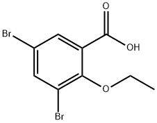3,5-二溴-2-乙氧基苯甲酸, 633322-44-8, 结构式