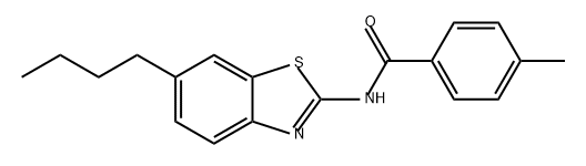 N-(6-丁基-2-苯并噻唑基)-4-甲基苯甲酰胺, 638148-26-2, 结构式