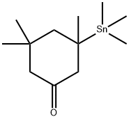 Cyclohexanone, 3,3,5-trimethyl-5-(trimethylstannyl)- Structure