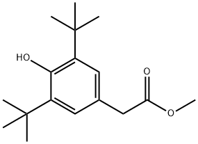Benzeneacetic acid, 3,5-bis(1,1-dimethylethyl)-4-hydroxy-, methyl ester Struktur