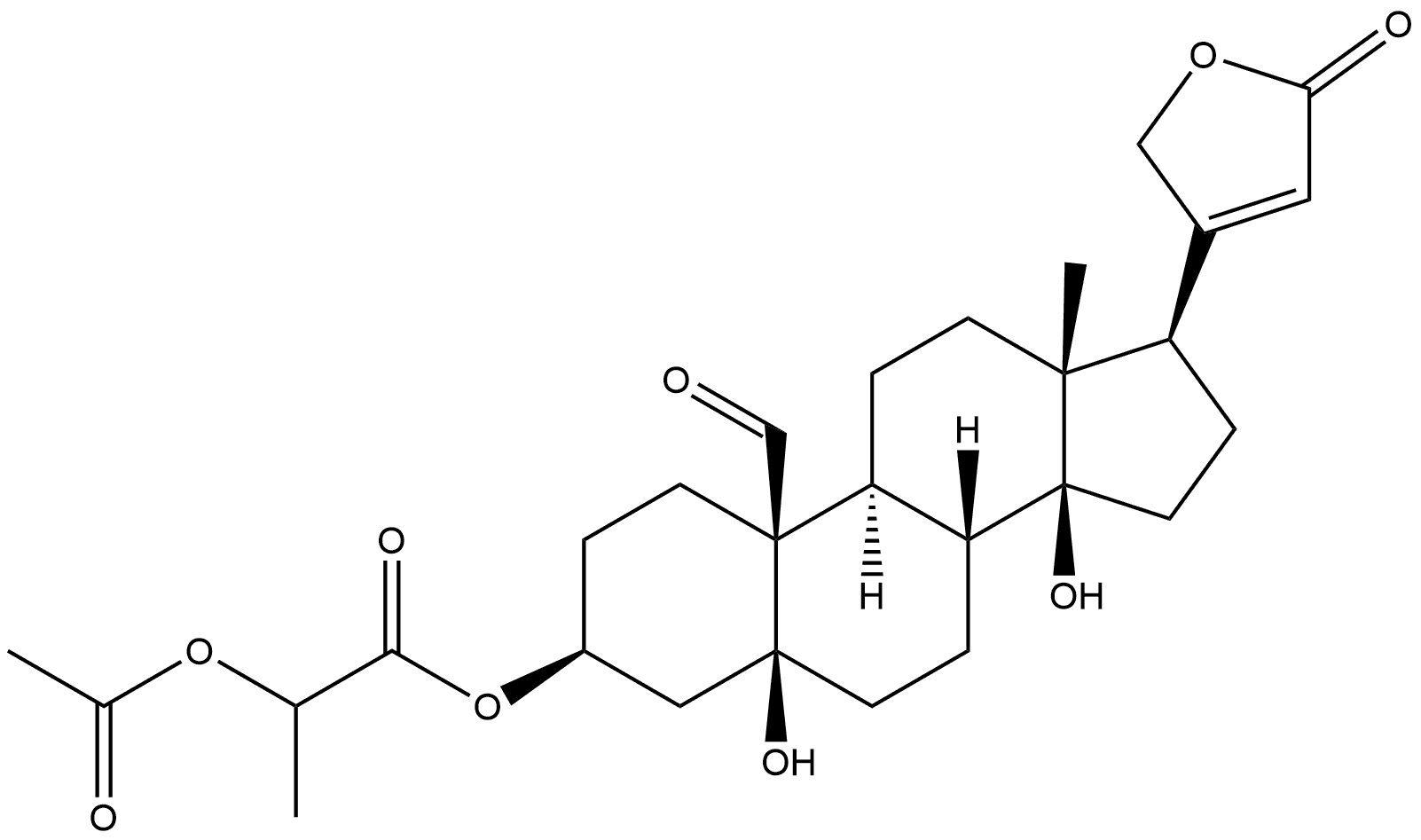 3β-[2-(Acetyloxy)-1-oxopropoxy]-5,14-dihydroxy-19-oxo-5β-card-20(22)-enolide Structure