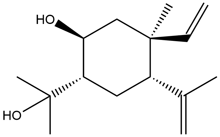 Cyclohexanemethanol, 4-ethenyl-2-hydroxy-α,α,4-trimethyl-5-(1-methylethenyl)-, (1S,2S,4S,5S)- Structure