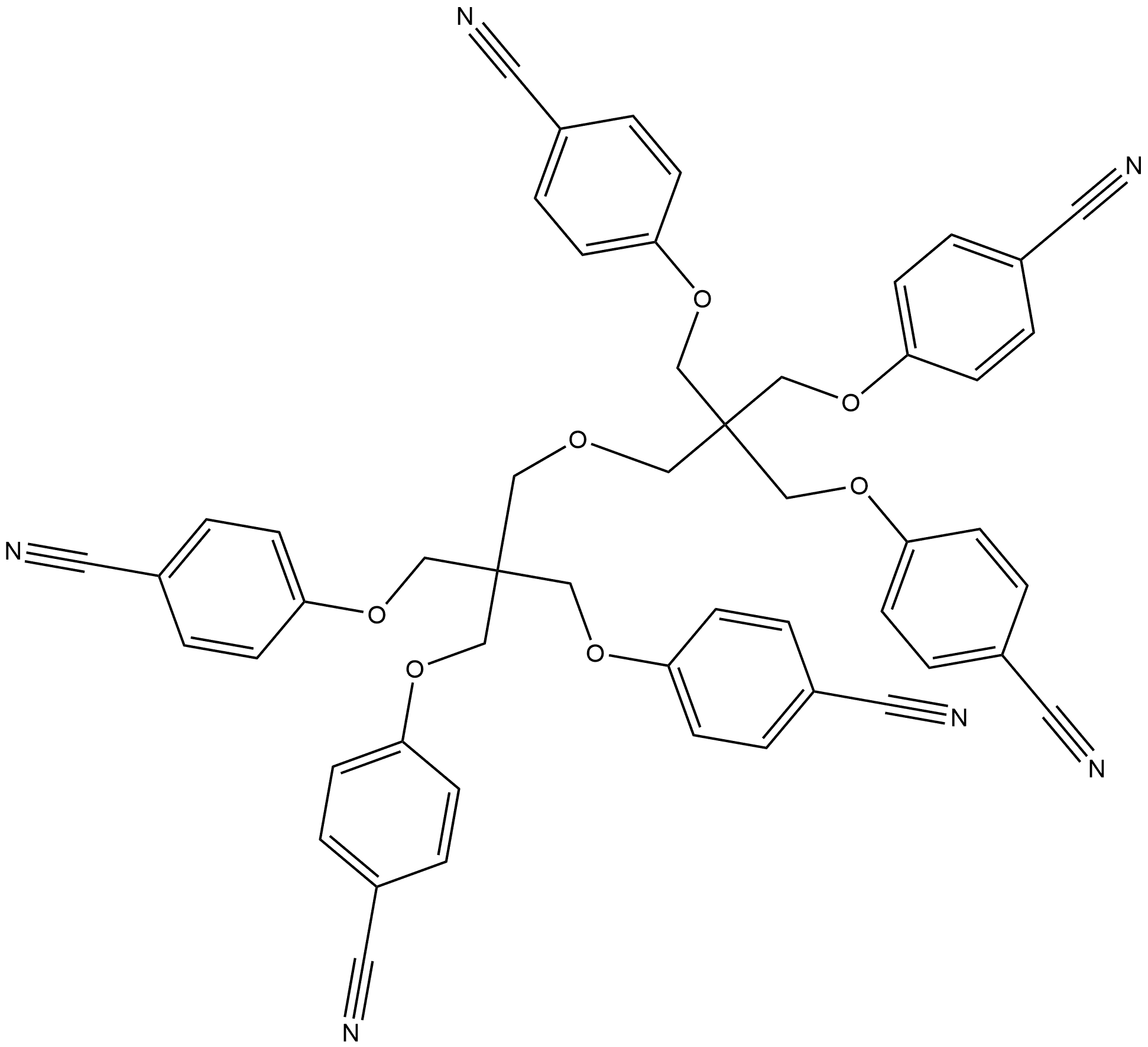 1,1'-oxybis[3-(4-cyanophenoxy)-2,2-bis[(4-cyanophenoxy)methyl]]propane Structure