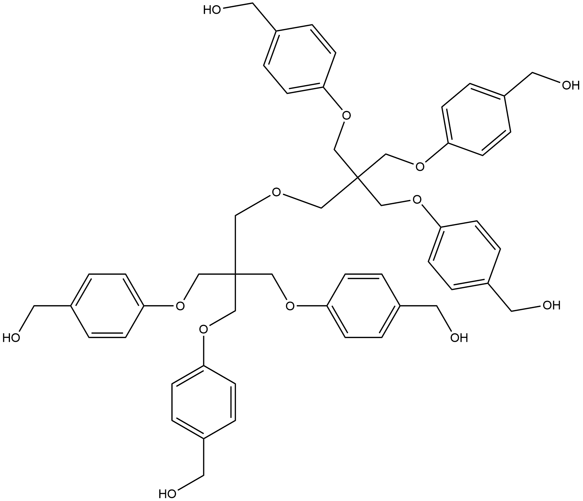 1,1'-oxybis[3-[4-(hydroxymethyl)phenoxy]-2,2-bis[[4-(hydroxymethyl)phenoxy]methyl]]propane 结构式