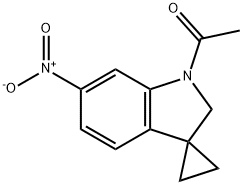 Ethanone, 1-(6'-nitrospiro[cyclopropane-1,3'-[3H]indol]-1'(2'H)-yl)- Struktur