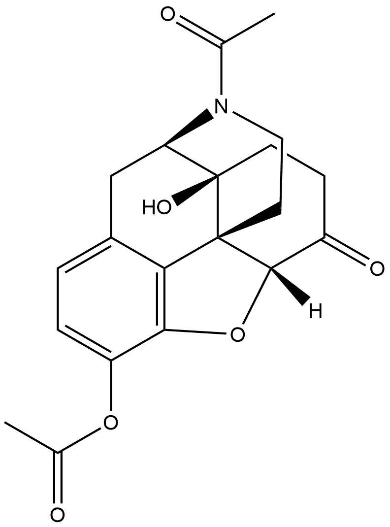 Morphinan-6-one, 17-acetyl-3-(acetyloxy)-4,5-epoxy-14-hydroxy-, (5α)- Struktur