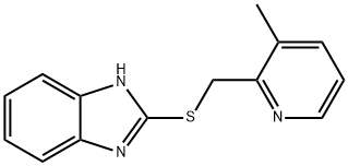 1H-Benzimidazole, 2-[[(3-methyl-2-pyridinyl)methyl]thio]-, 64948-90-9, 结构式