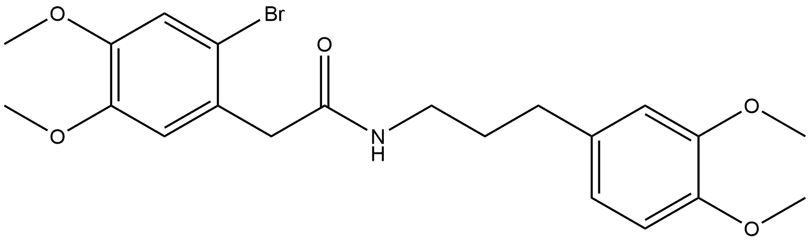 2-(2-bromo-4,5-dimethoxyphenyl)-N-[3-(3,4-dimethoxyphenyl)propyl]acetamide 结构式