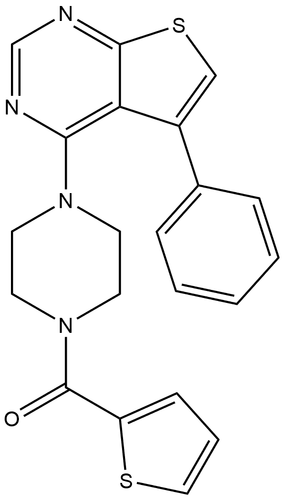 [4-(5-Phenylthieno[2,3-d]pyrimidin-4-yl)-1-piperazinyl]-2-thienylmethanone Structure