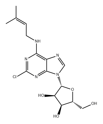 Adenosine, 2-chloro-N-(3-methyl-2-buten-1-yl)- Structure