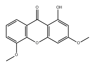 1-hydroxy-3,5-dimethoxyxanthone Struktur