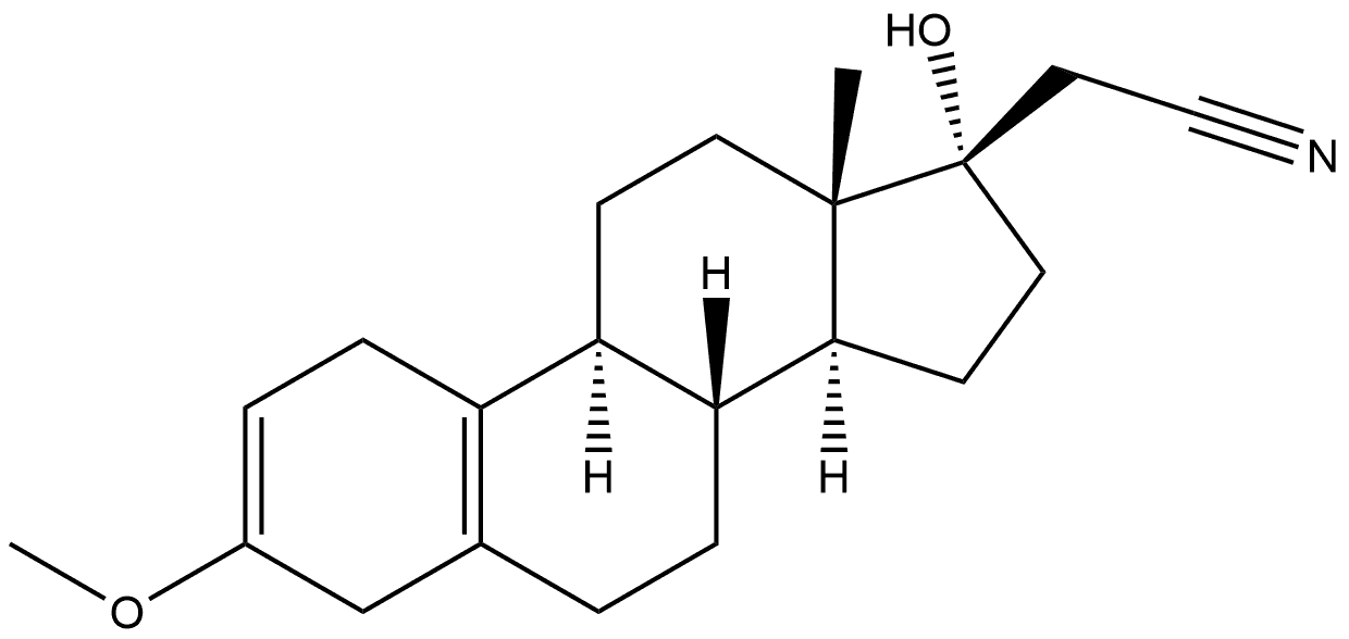 19-Norpregna-2,5(10)-diene-21-nitrile, 17-hydroxy-3-methoxy-, (17α)- 结构式