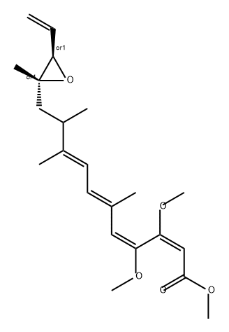 2,4,6,8-Undecatetraenoic acid, 11-[(2R,3R)-3-ethenyl-2-methyl-2-oxiranyl]-3,4-dimethoxy-6,9,10-trimethyl-, methyl ester, (2E,4E,6E,8E)-rel- Structure