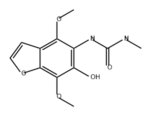 Urea, N-(6-hydroxy-4,7-dimethoxy-5-benzofuranyl)-N'-methyl- 结构式
