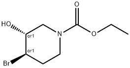 1-Piperidinecarboxylic acid, 4-bromo-3-hydroxy-, ethyl ester, (3R,4R)-rel-