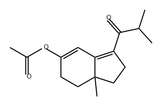 1-Propanone, 1-[5-(acetyloxy)-2,6,7,7a-tetrahydro-7a-methyl-1H-inden-3-yl]-2-methyl- Structure