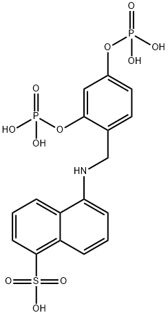 N-(2,4-diphosphobenzyl)-1-amino-5-naphthalenesulfonic acid Struktur