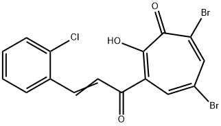5,7-二溴-3-(2-氯肉桂酰基)卓酚酮,667893-69-8,结构式