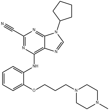 9H-Purine-2-carbonitrile, 9-cyclopentyl-6-[[2-[3-(4-methyl-1-piperazinyl)propoxy]phenyl]amino]-|化合物 T24564