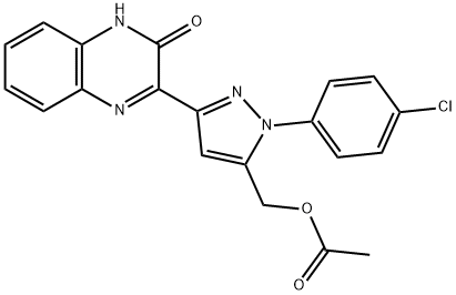 (1-(4-Chlorophenyl)-3-(3-oxo-3,4-dihydroquinoxalin-2-yl)-1H-pyrazol-5-yl)methyl acetate Structure