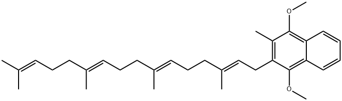 Naphthalene, 1,4-dimethoxy-2-methyl-3-[(2E,6E,10E)-3,7,11,15-tetramethyl-2,6,10,14-hexadecatetraenyl]- (9CI) Struktur