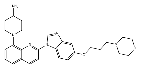 4-Piperidinamine, 1-[2-[5-[3-(4-morpholinyl)propoxy]-1H-benzimidazol-1-yl]-8-quinolinyl]- Structure