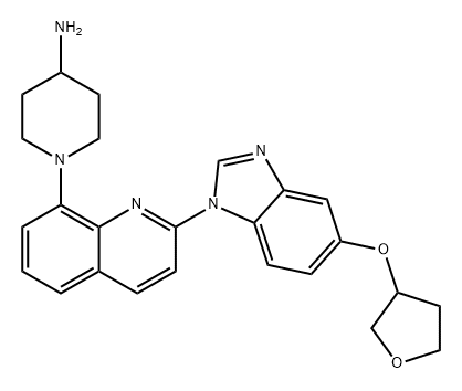 4-Piperidinamine, 1-[2-[5-[(tetrahydro-3-furanyl)oxy]-1H-benzimidazol-1-yl]-8-quinolinyl]- Structure